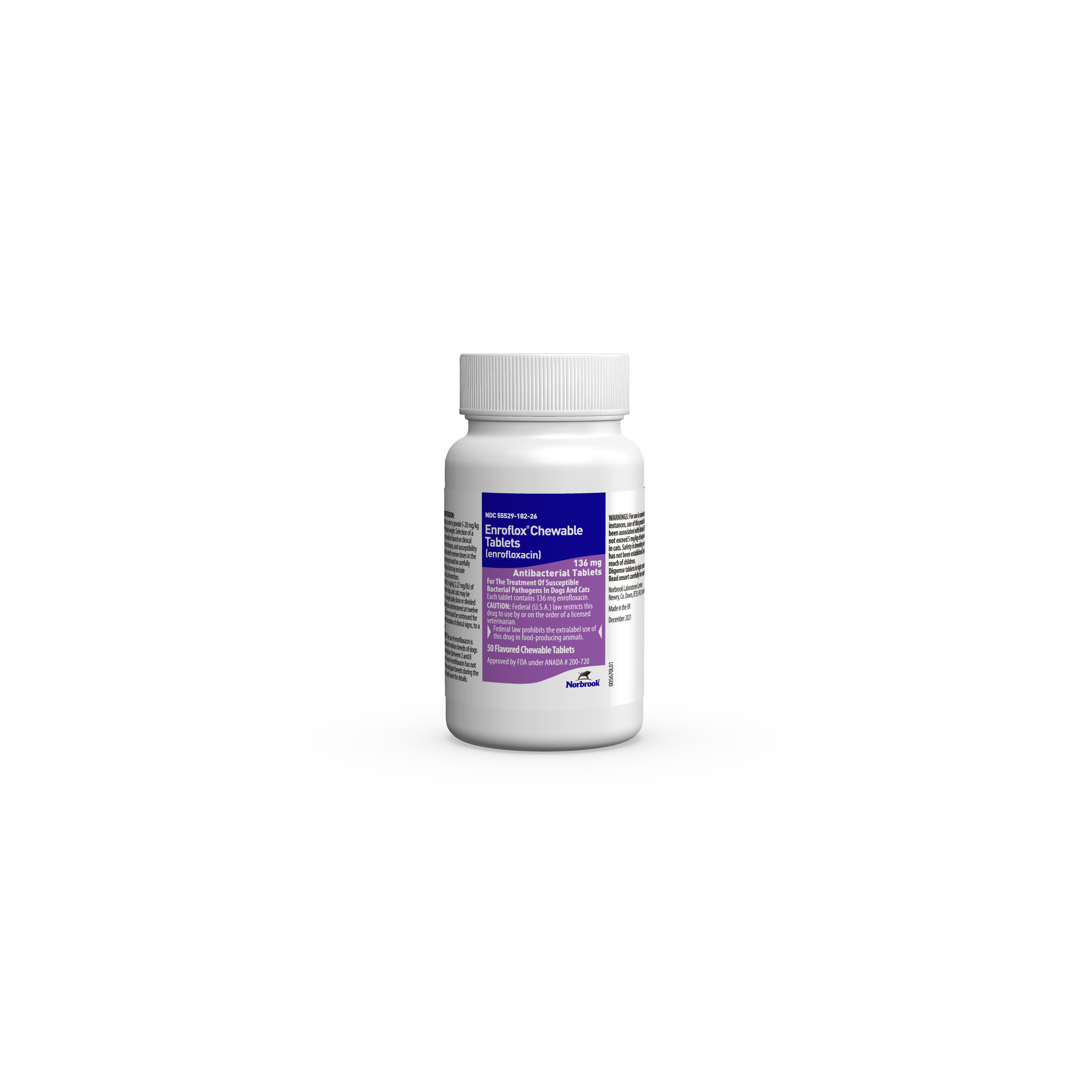 ENROFLOX 136MG 50 CHEWABLE TABS NORBROOK EXP 11/24